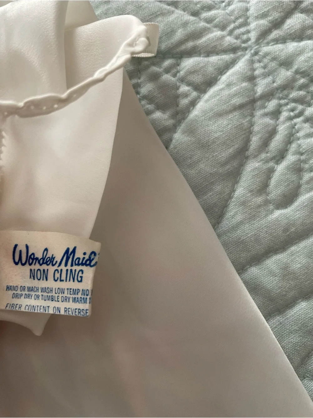Vintage Union Made in USA Women's White Nylon Rayon Blend Slip Dress Camisole